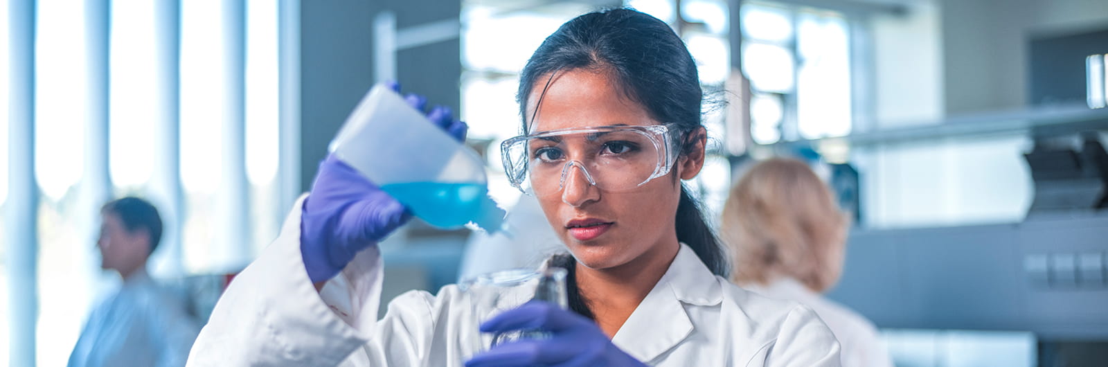 A photo of a female scientist